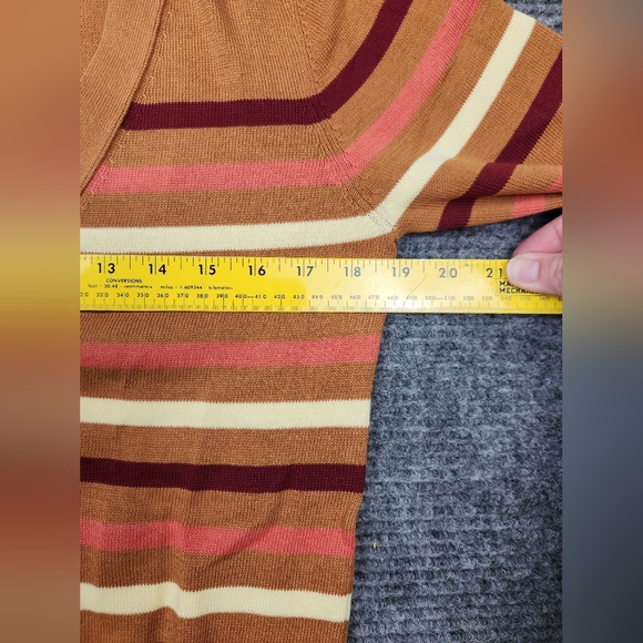 Pact Womens Warm Spice Stripe Classic Fine Knit Cardigan Sweater Size Small NWT - Picture 8 of 11